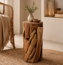 Teakholz Hocker Massiv