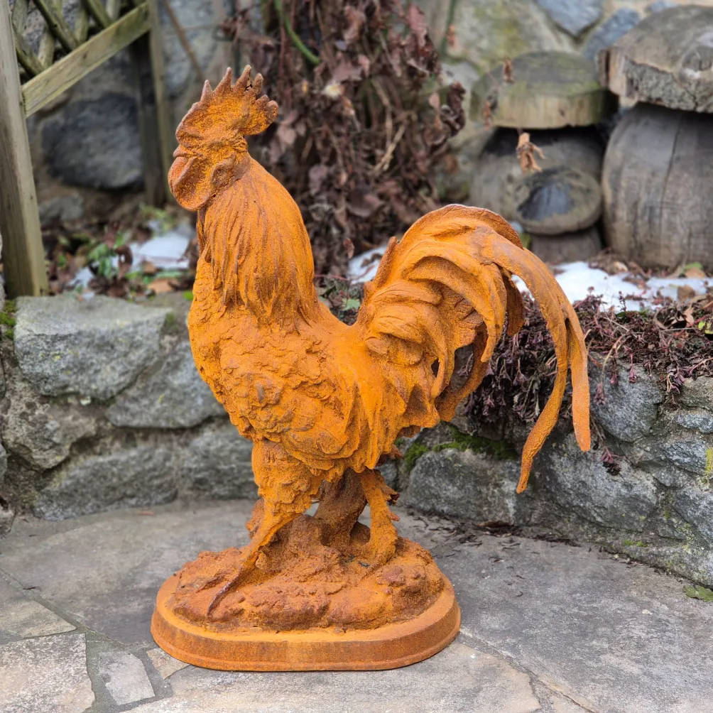 Gusseisen Skulptur "Hahn"