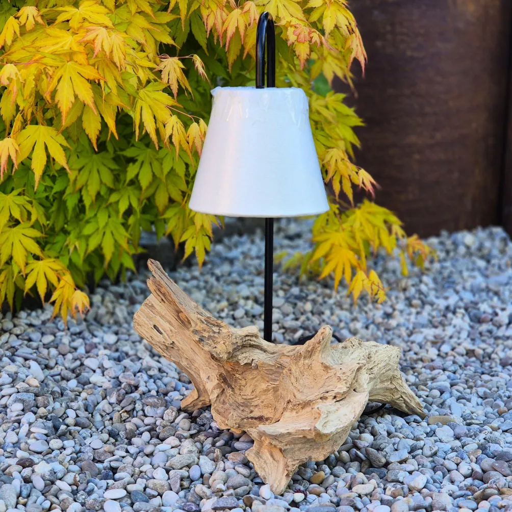 Teakholz Tischlampe