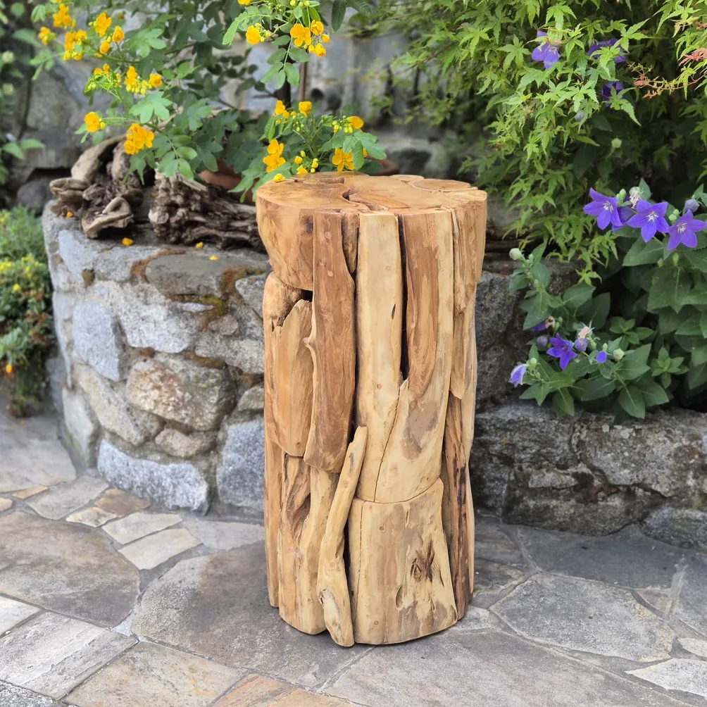 Teakholz Hocker Massiv