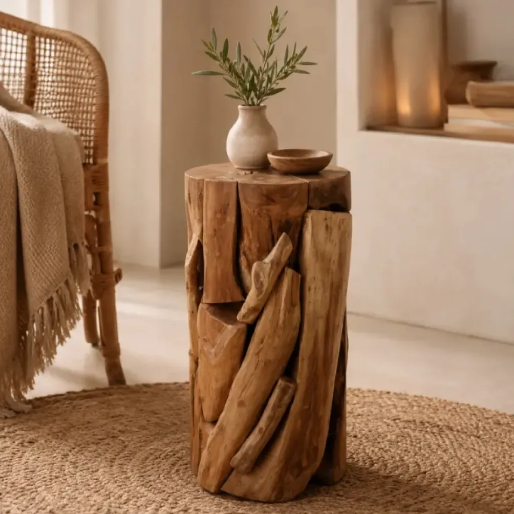 Teakholz Hocker Massiv