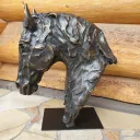 Skulptur Pferdekopf "Balius"